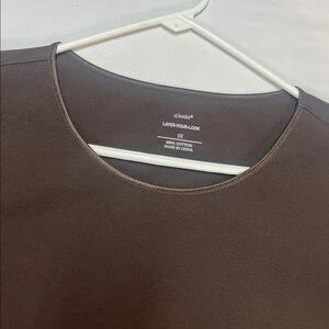 Size 1X | CJ Banks | Layer Your Look | Brown Shirt | NWT | 3/4 Sleeves